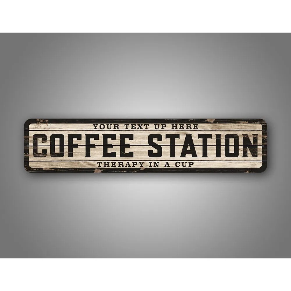 Home Bar Signs - Custom Text Logo Weathered Wood Sign