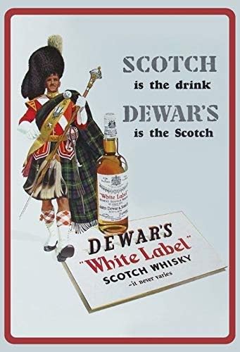 Home Bar And Restaurant - Tin Sign For Dewars White Label