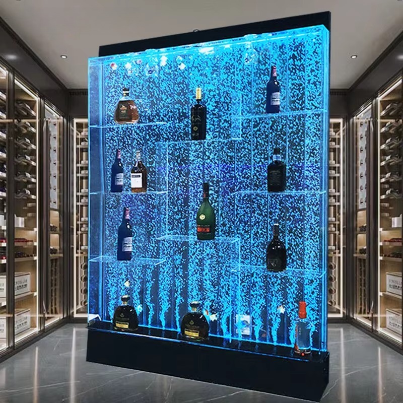 Home Bar Stand - Customized Acrylic LED Water Bubble Wall