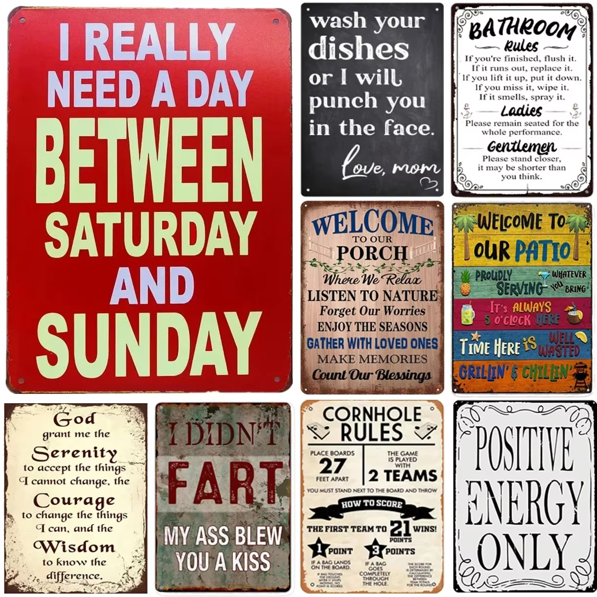 Home Bar Signs - Quotes Plaque Metal Tin Signs Positive