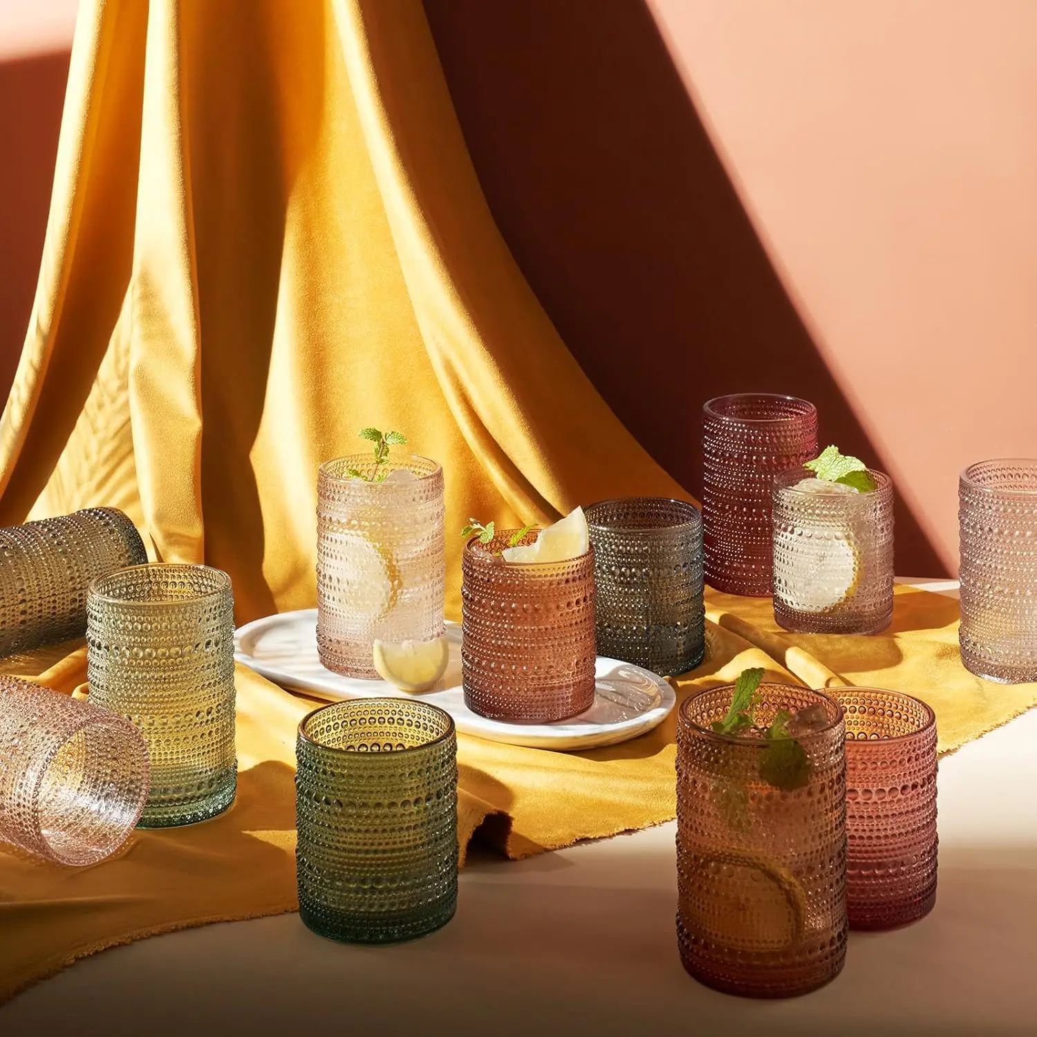 Hobnail Beaded Highball Drinki - Highball Glass Set recensie en prijs