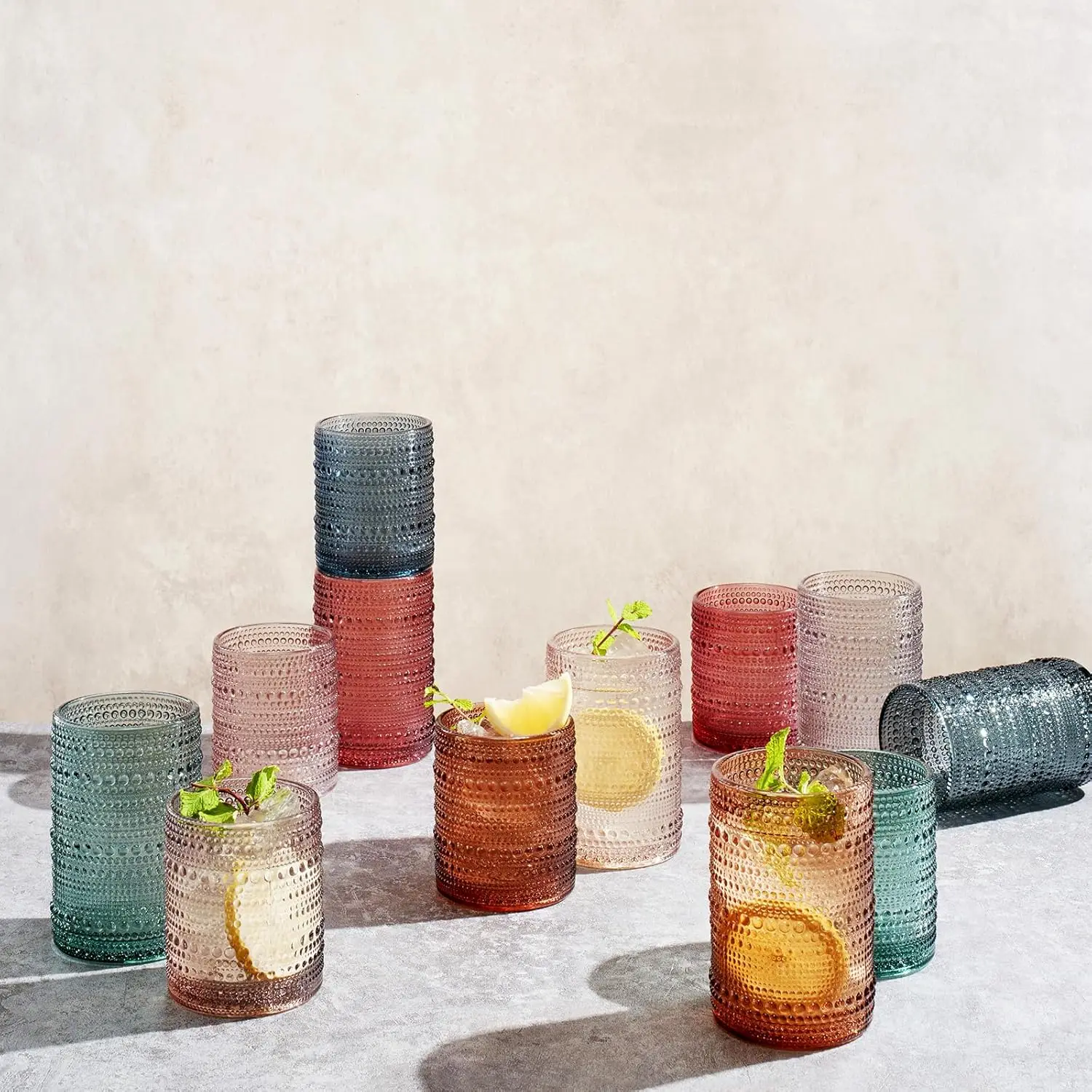 Hobnail Beaded Highball Drinki - Highball Glass Set recensie en prijs