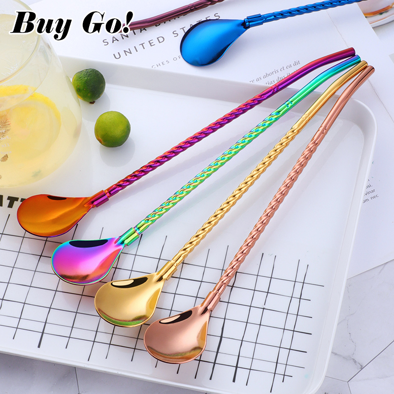 1PC Long Big Twisted Straw Spo - Bar Spoon Twisted recensie en prijs