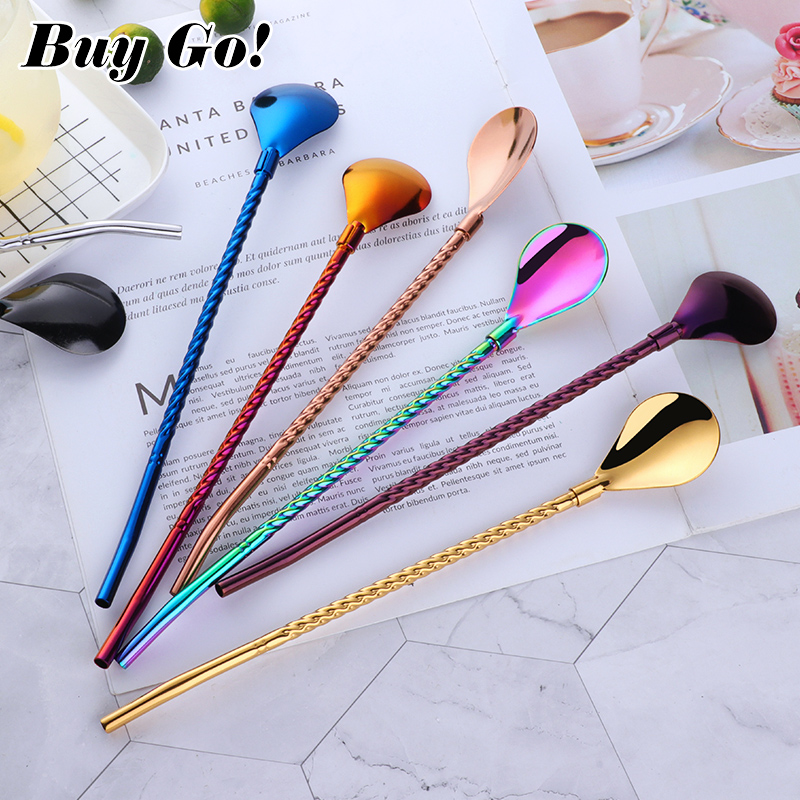 1PC Long Big Twisted Straw Spo - Bar Spoon Twisted recensie en prijs