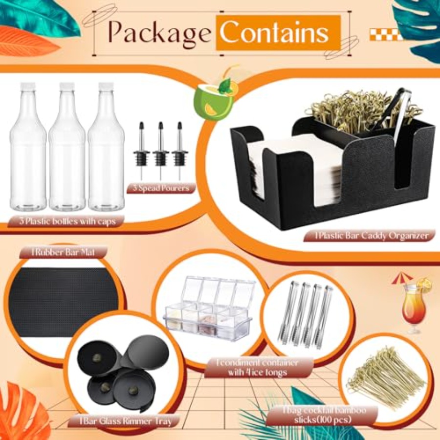 15 Pcs Bar Caddy Accessories 3 - Speed Pourer Cap recensie en prijs