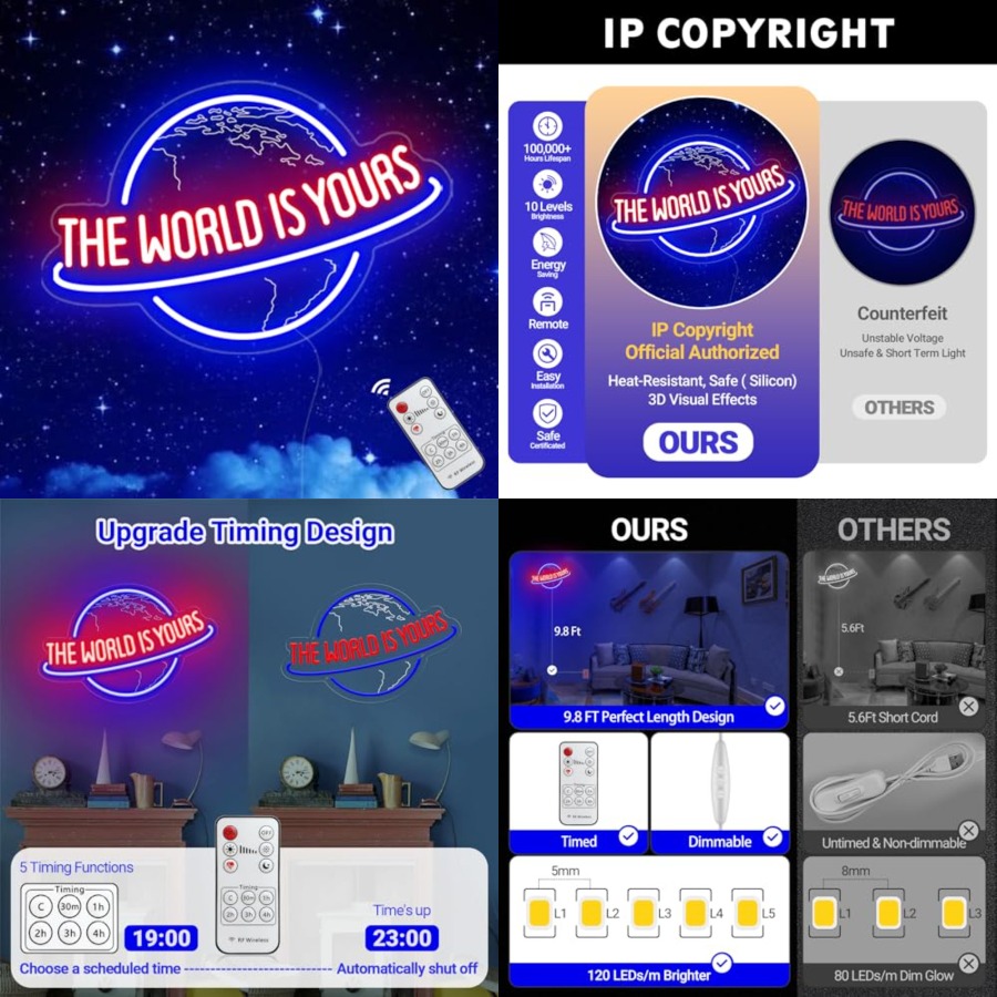 The World Is Yours Neon Sign,  - Home Bar Signs recensie en prijs