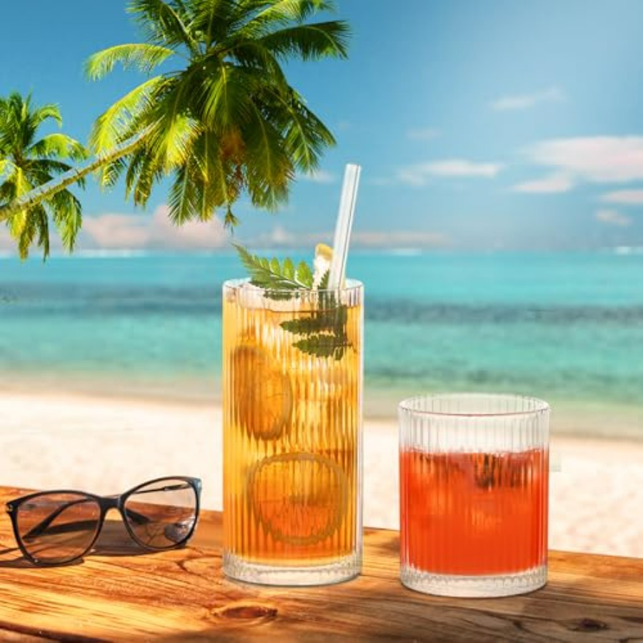 12Piece Ribbed Glassware Set w - Highball Glass Set recensie en prijs