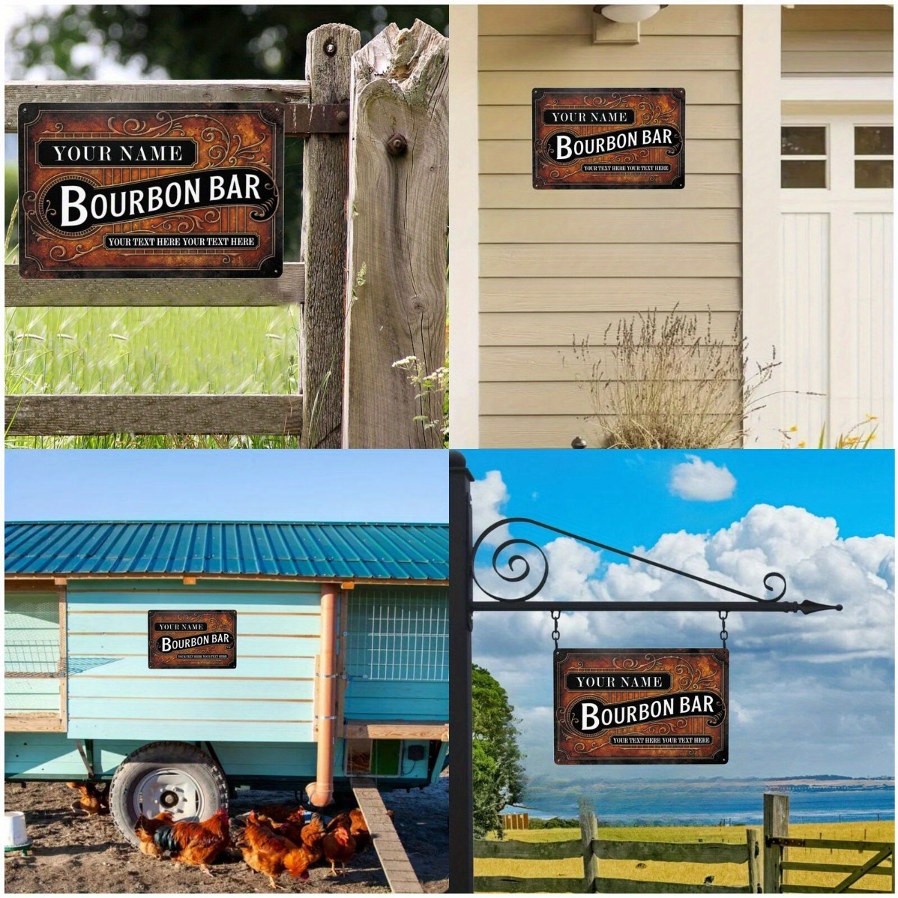 Custom Name Vintage Bourbon Ba - Home Bar Signs recensie en prijs