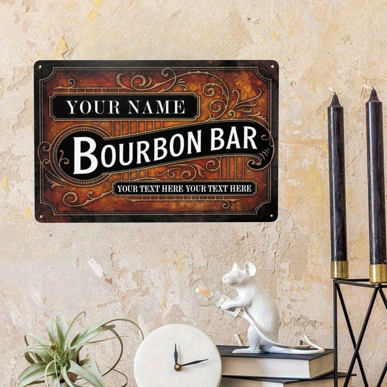 Custom Name Vintage Bourbon Ba - Home Bar Signs recensie en prijs