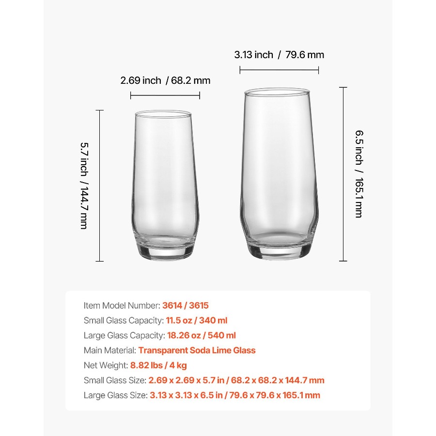 Drinking Glasses Set, 16-Piece - Highball Glass Set recensie en prijs