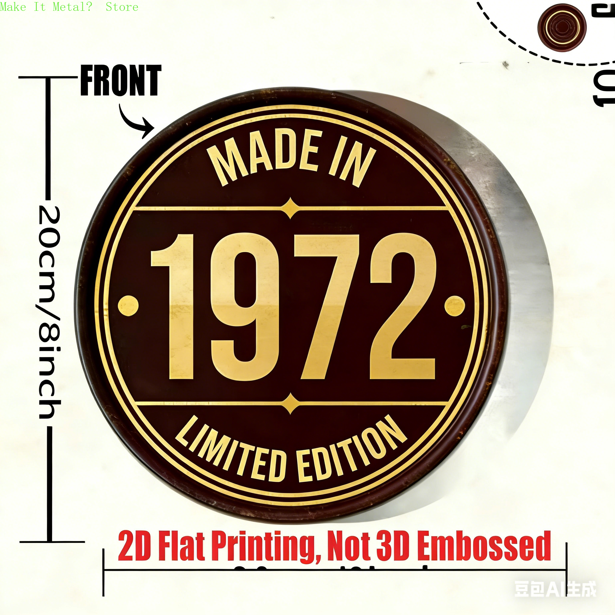 Made in 1971 20cm/8inch 2D Fla - Home Bar Cafe recensie en prijs