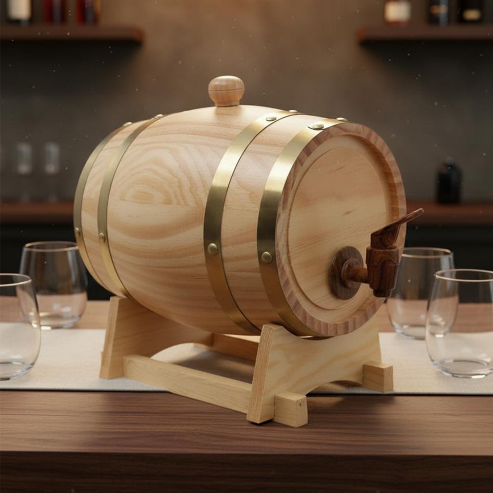Fir Wood Barrel with Spigot Le - Home Bar Stand recensie en prijs