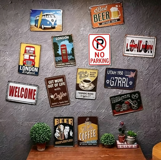 Vintage Sexy Lady Metal Tin Si - Home Bar And Restaurant recensie en prijs