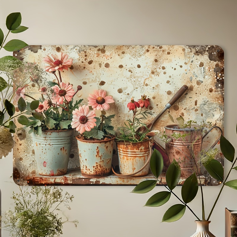 Vintage Floral Metal Tin Sign  - Home Bar And Restaurant recensie en prijs