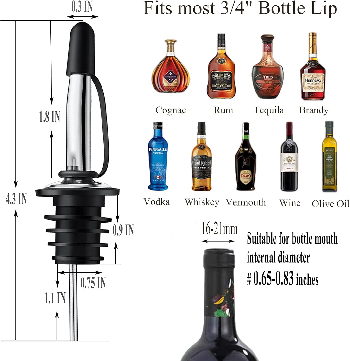 12 Pack Liquor Pour Spout With - Speed Pourer Cap recensie en prijs