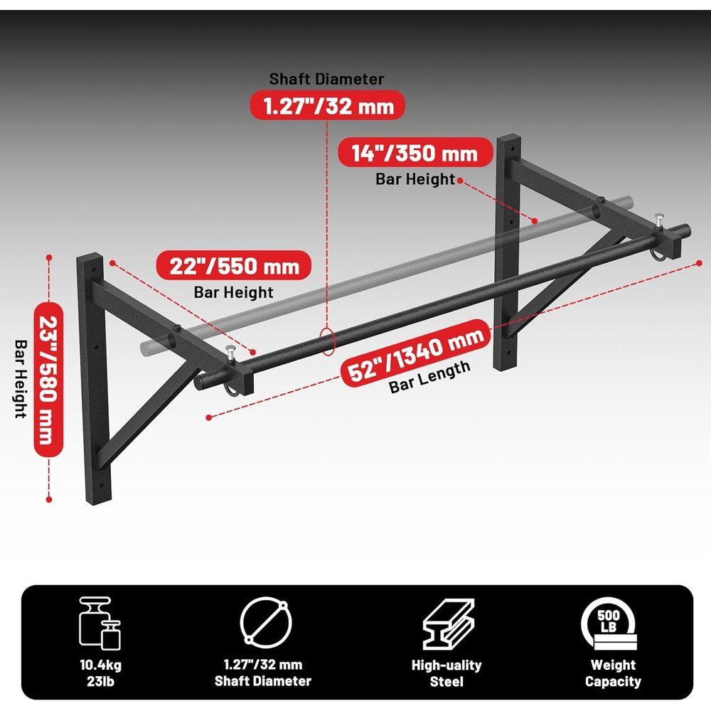 Home Gym Pull-Up Bar - Wall-Mo - Home Bar And Gym recensie en prijs
