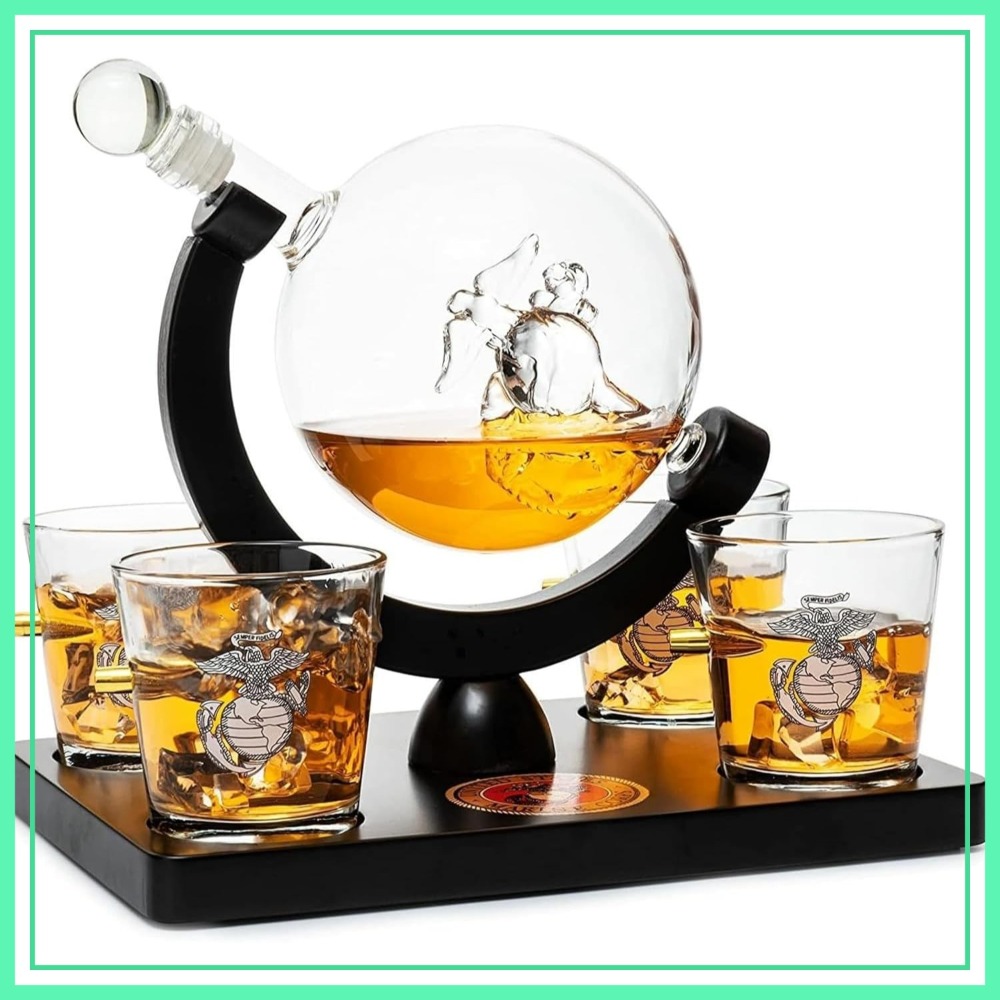 USMC Marine Globe Whiskey Deca - Decanter Globe Set recensie en prijs