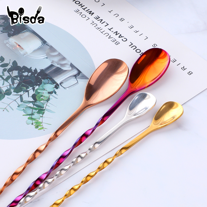 Cocktail Bar Spoons with Fork, - Bar Spoon Twisted recensie en prijs