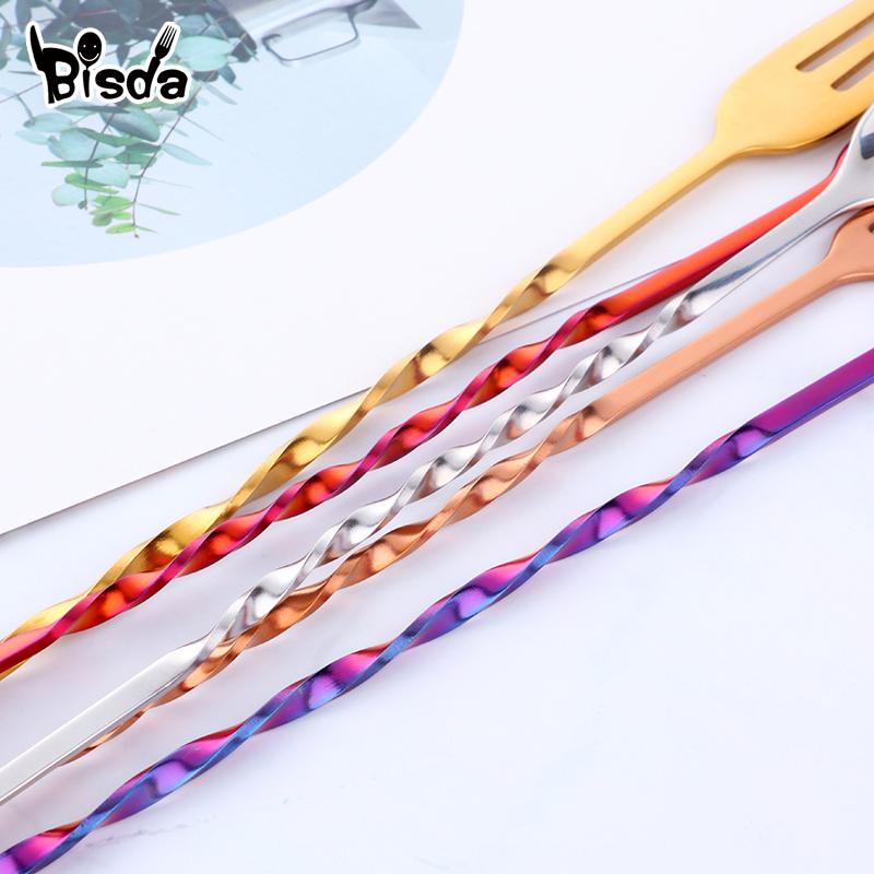 Cocktail Bar Spoons with Fork, - Bar Spoon Twisted recensie en prijs