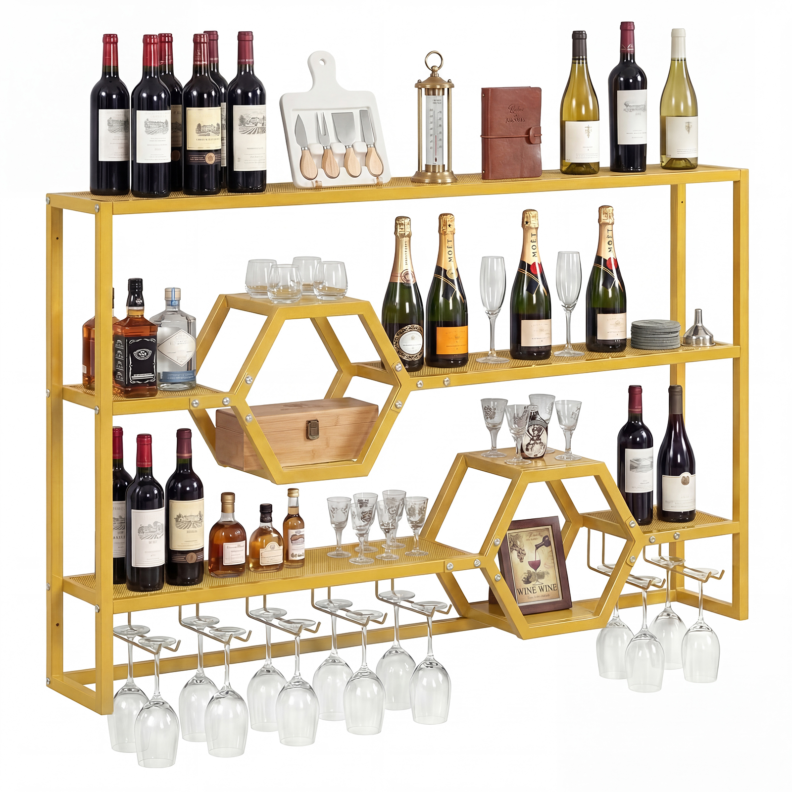 Wall Mounted Wine Rack 47” Lar - Home Bar Stand recensie en prijs