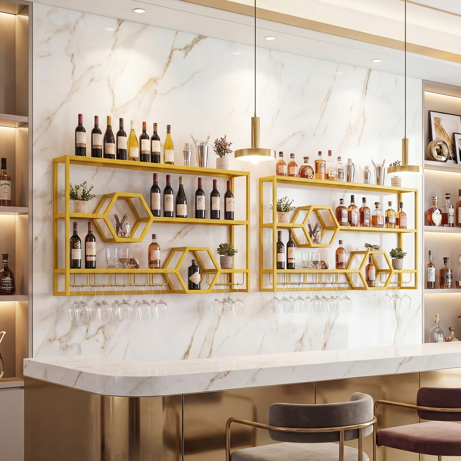 Wall Mounted Wine Rack 47” Lar - Home Bar Stand recensie en prijs