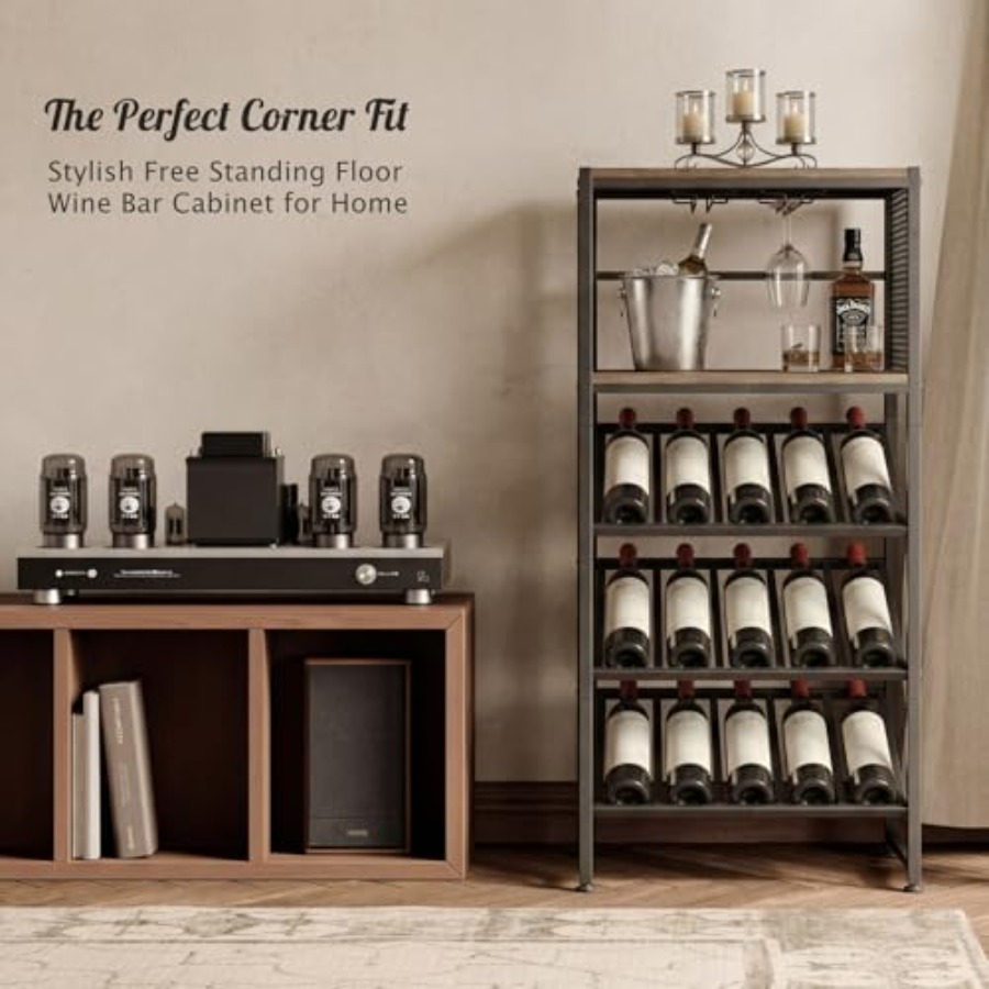 Corner Wine Rack with Glass Ho - Home Bar Stand recensie en prijs