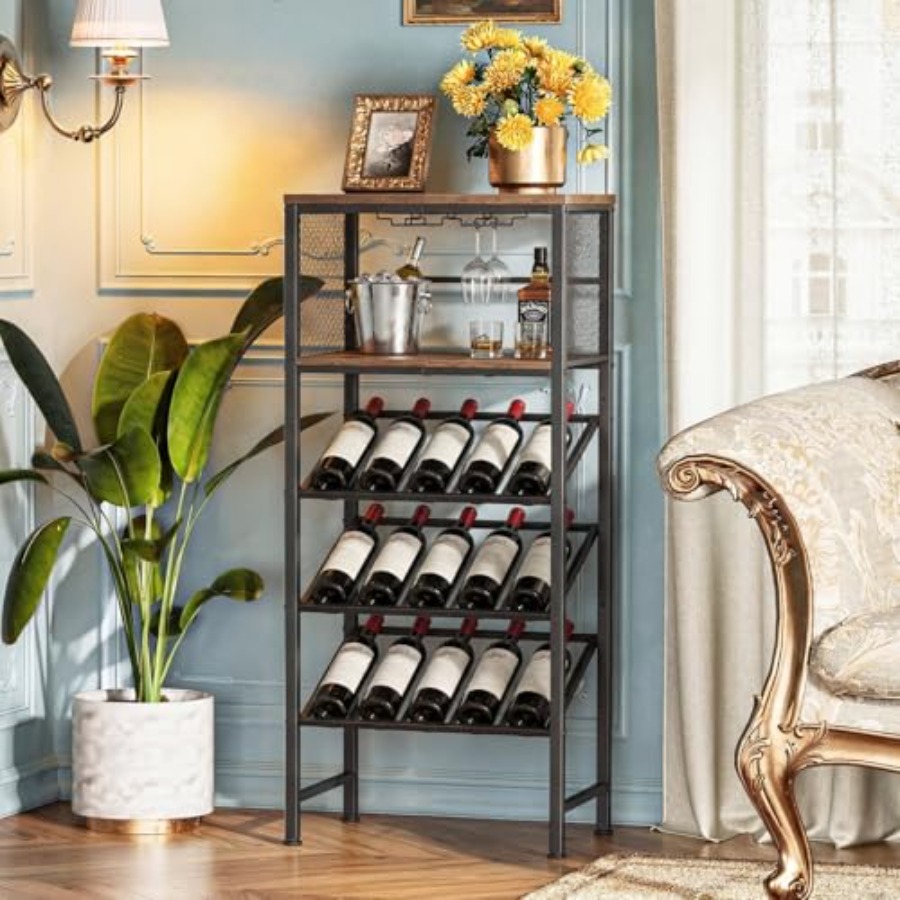 Corner Wine Rack with Glass Ho - Home Bar Stand recensie en prijs