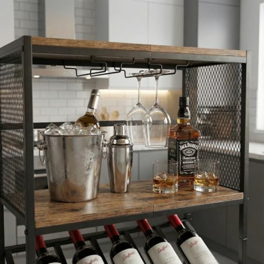 Corner Wine Rack with Glass Ho - Home Bar Stand recensie en prijs