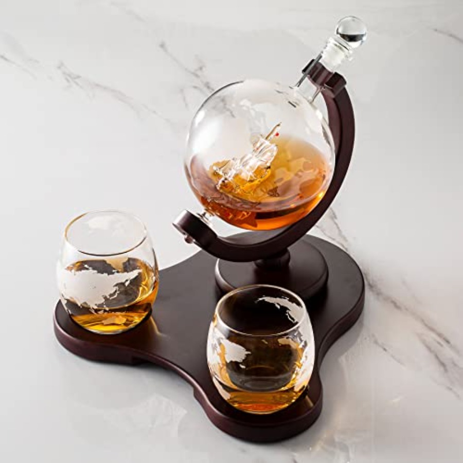 Whiskey Globe Decanter Set wit - Decanter Globe Set recensie en prijs