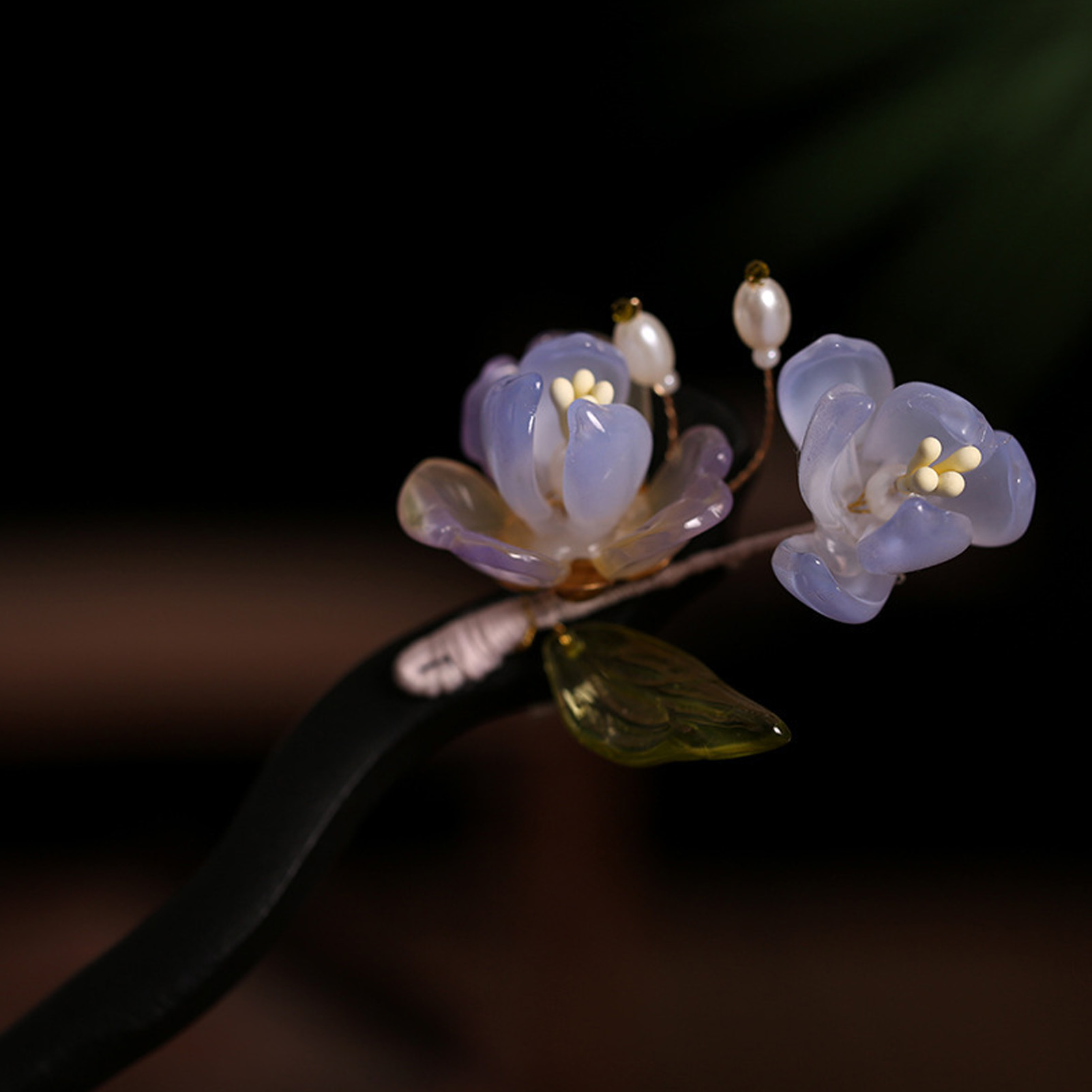 Vintage Wooden Flower Hairpin  - Old Fashioned Glass recensie en prijs