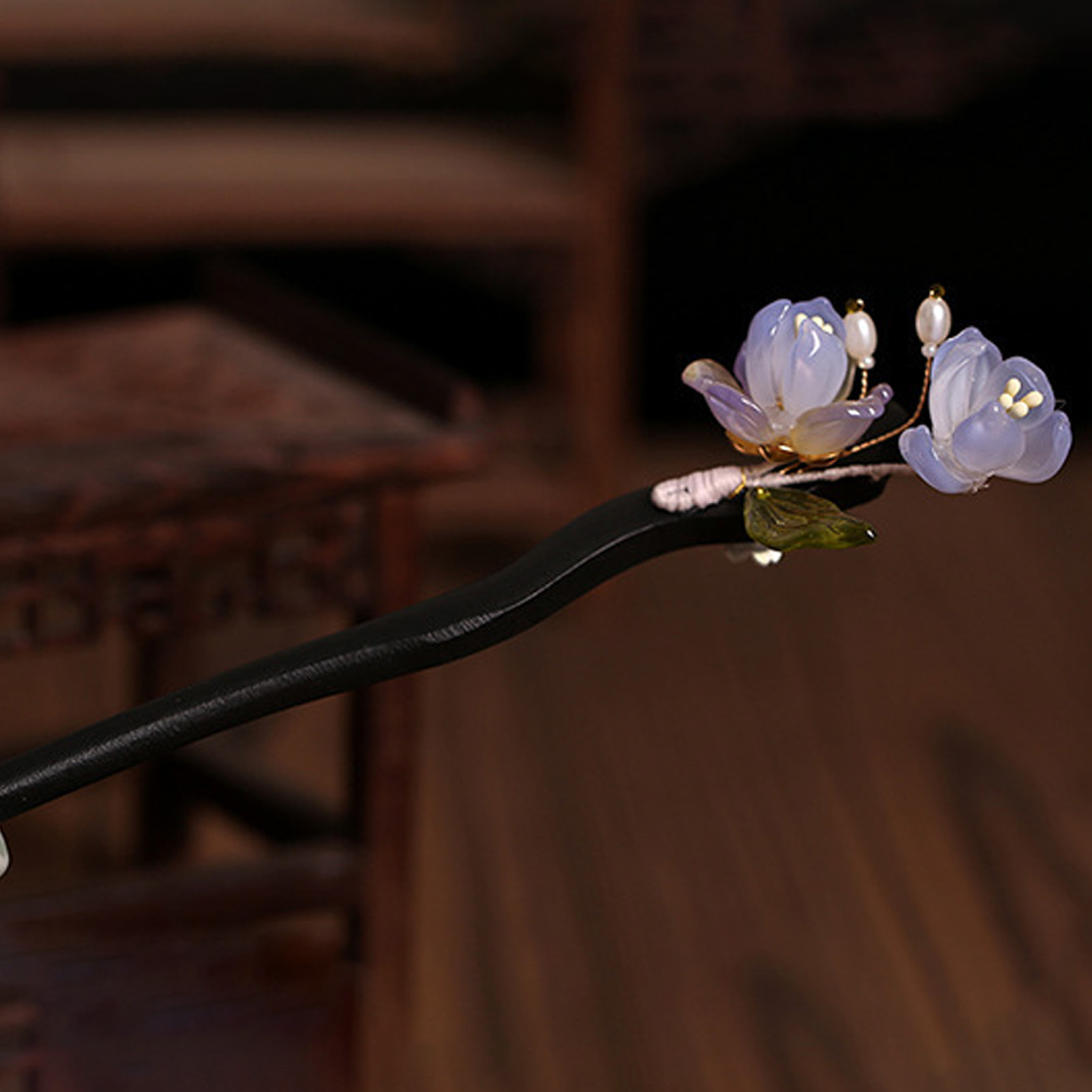 Vintage Wooden Flower Hairpin  - Old Fashioned Glass recensie en prijs